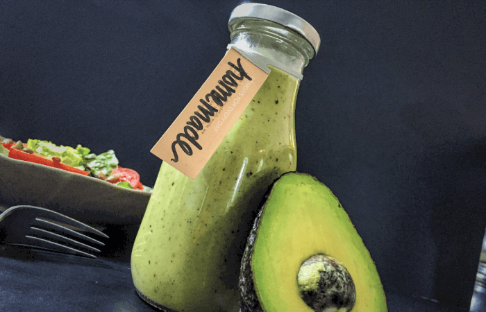 Bottled Homemade Avocado Vinaigrette