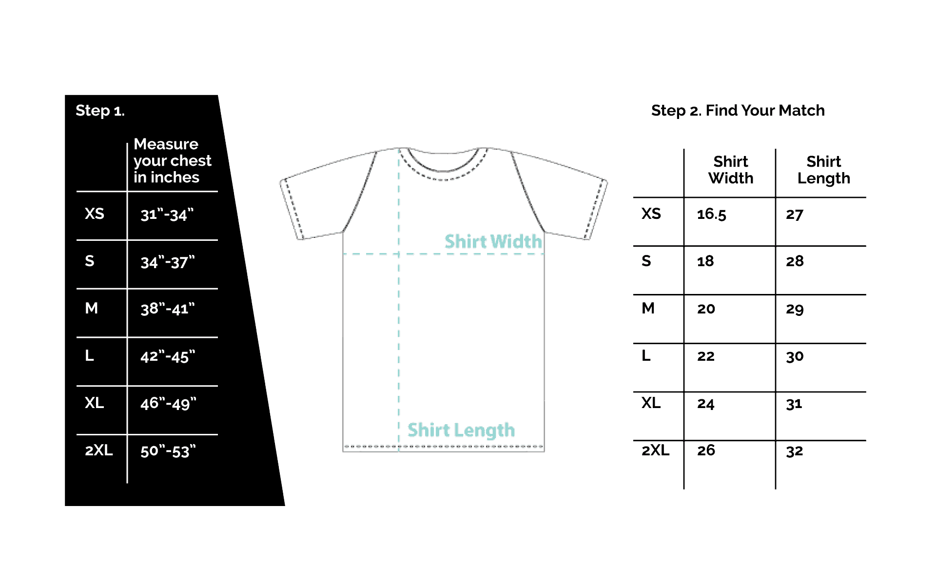 Shirt Svg Size Chart