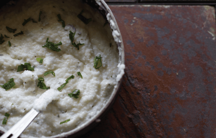 Herb and Goat Cheese Grits