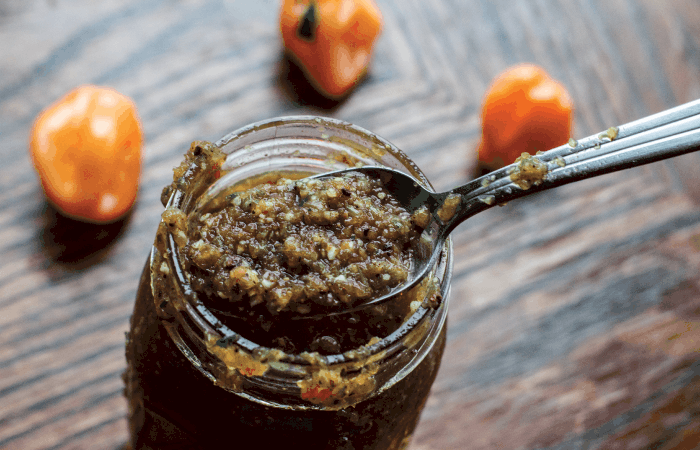 Homemade Jerk Marinade in mason jar