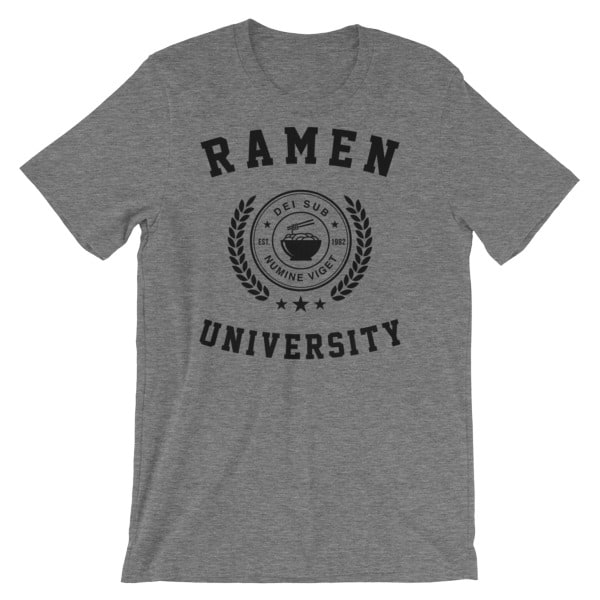 ramen university tshirt, grey