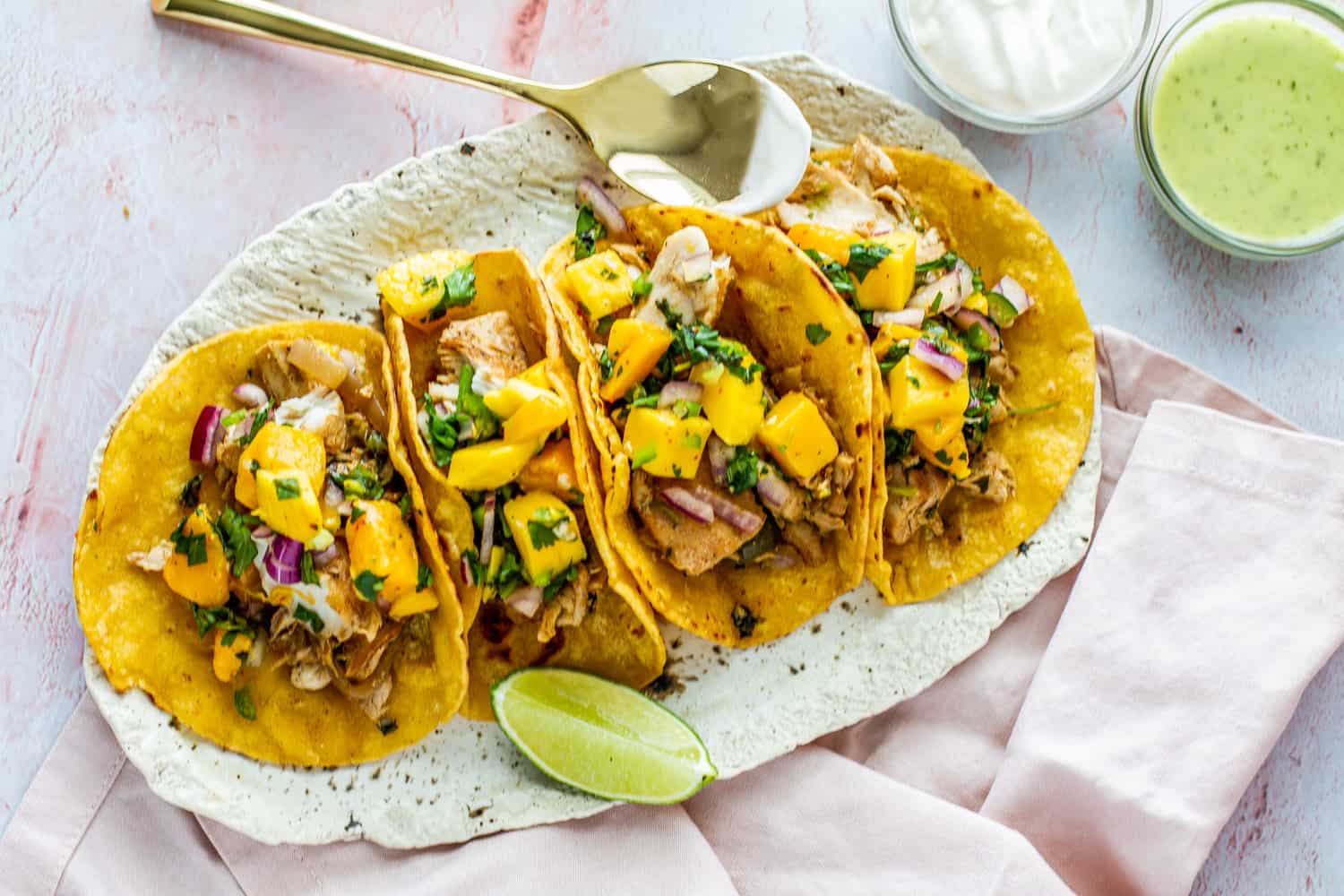 Spicy Citrus Fish Tacos with Mango Salsa | Meiko and The Dish