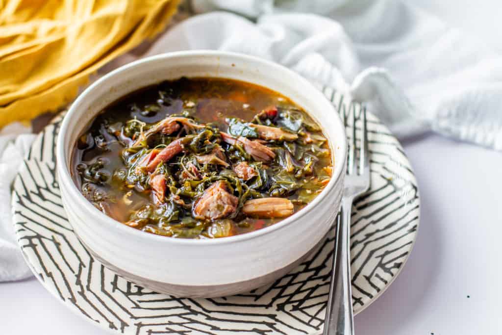 instant pot southern style greens in a bowl