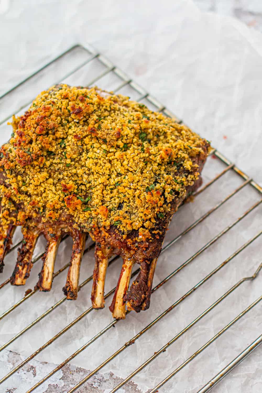 Cornbread Crusted Rack of Lamb