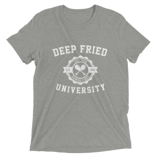 deep fried university tshirt grey
