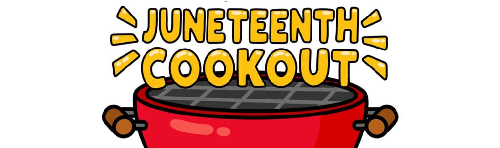 illustration of bbq grill with Juneteenth Cookout