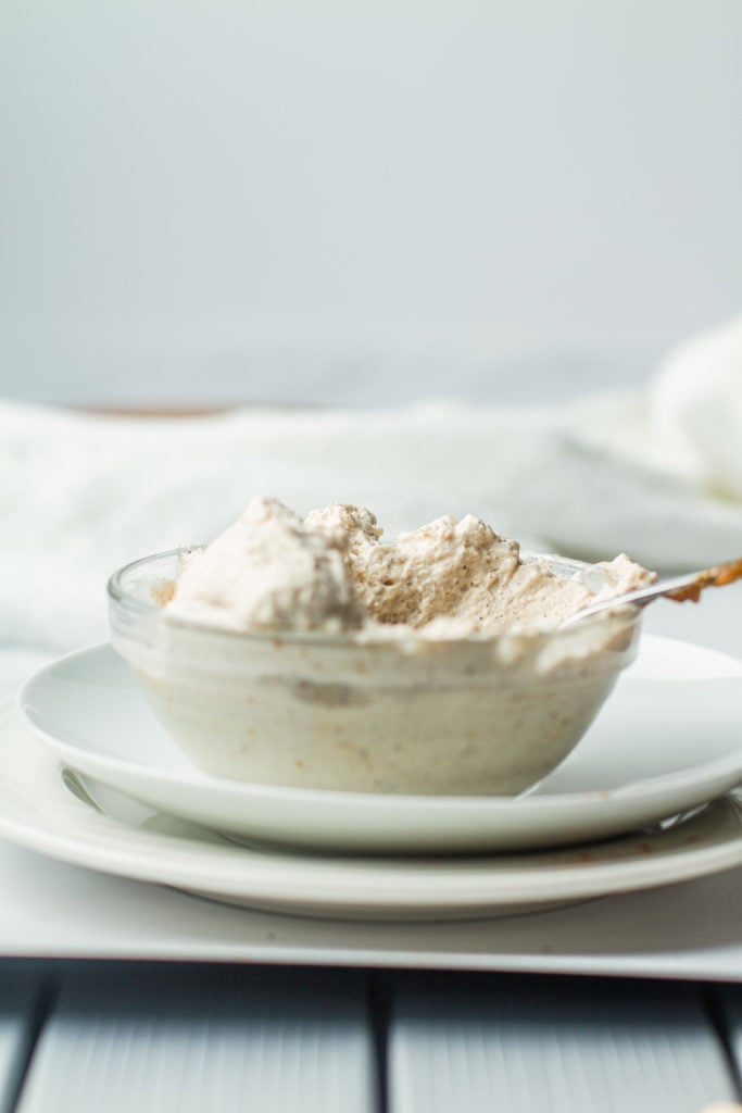 pumpkin spiced whipped cream in a bowl