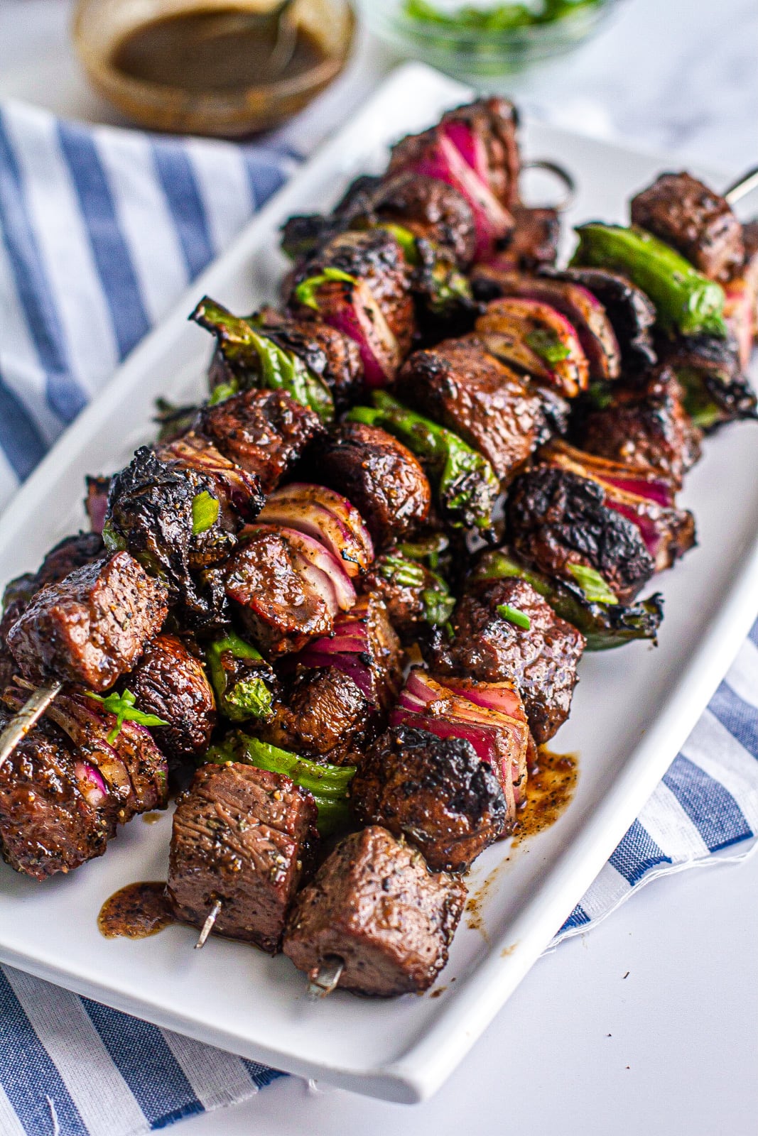 Grilled Asian Garlic Steak Skewers