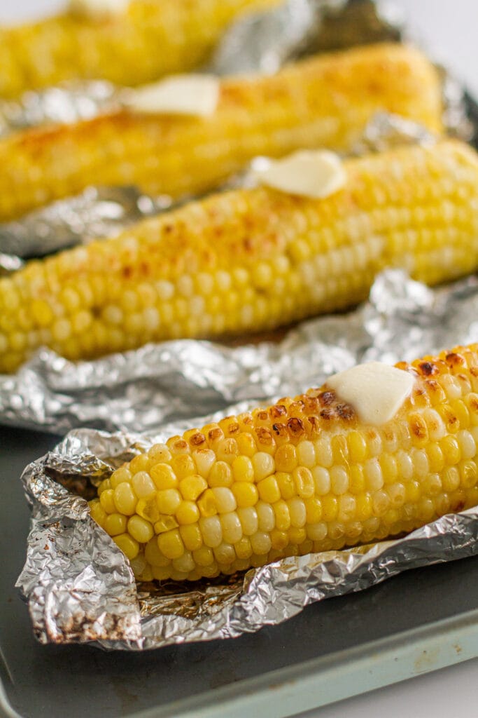 roasted corn on the cob  with butter