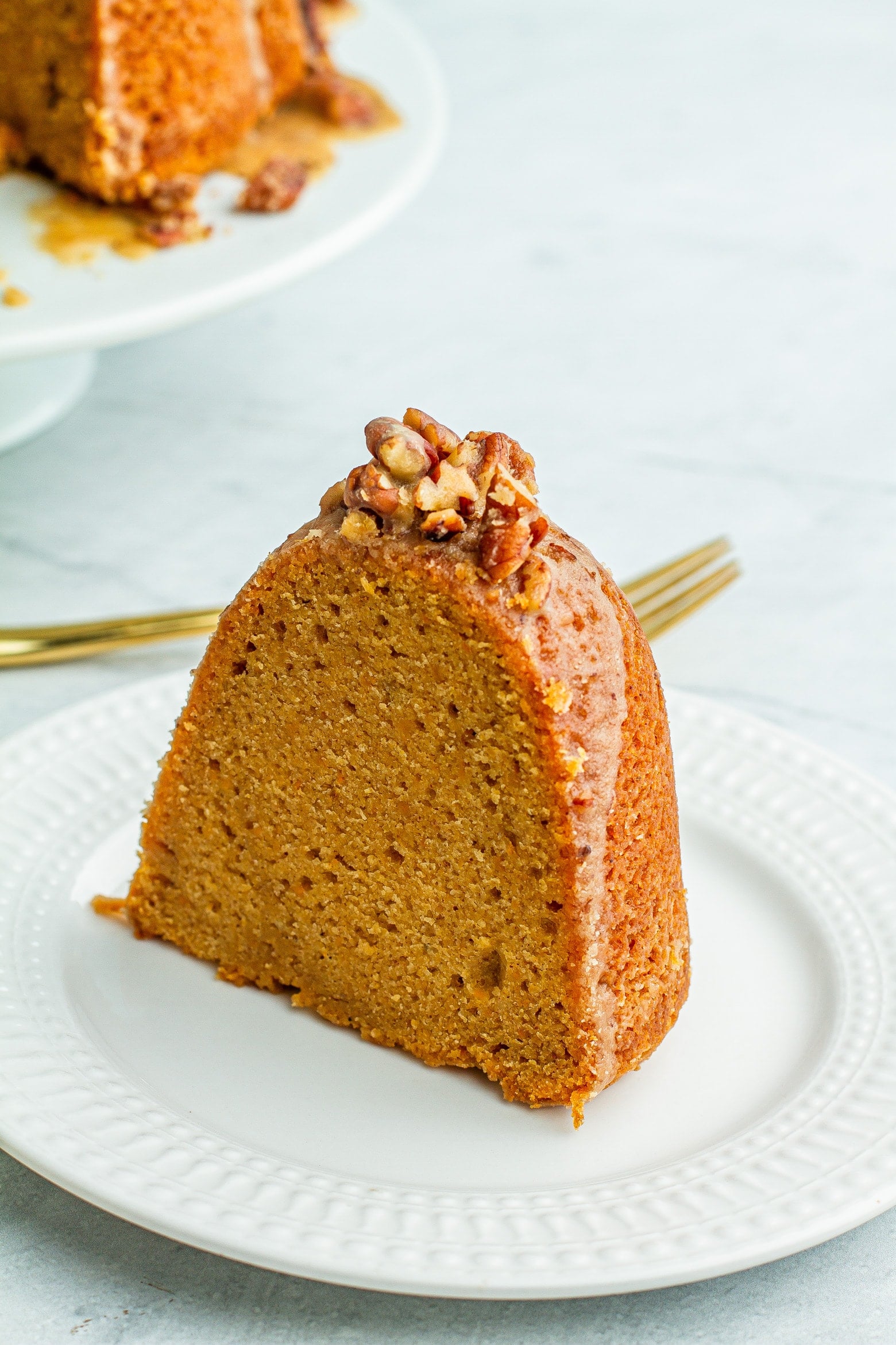 Southern Sweet Potato Pound Cake (Pecan Praline Glaze) Meiko and The Dish