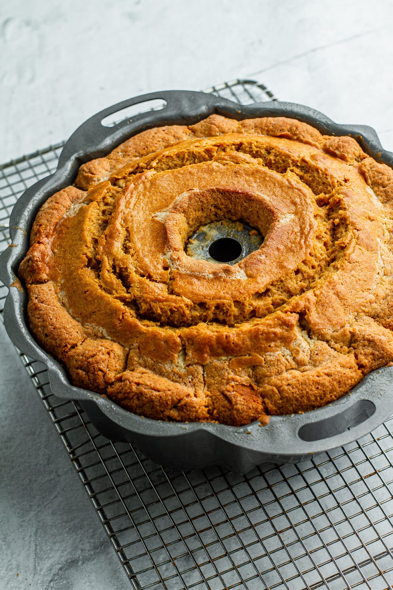 Southern Sweet Potato Pound Cake (Pecan Praline Glaze) | Meiko and The Dish