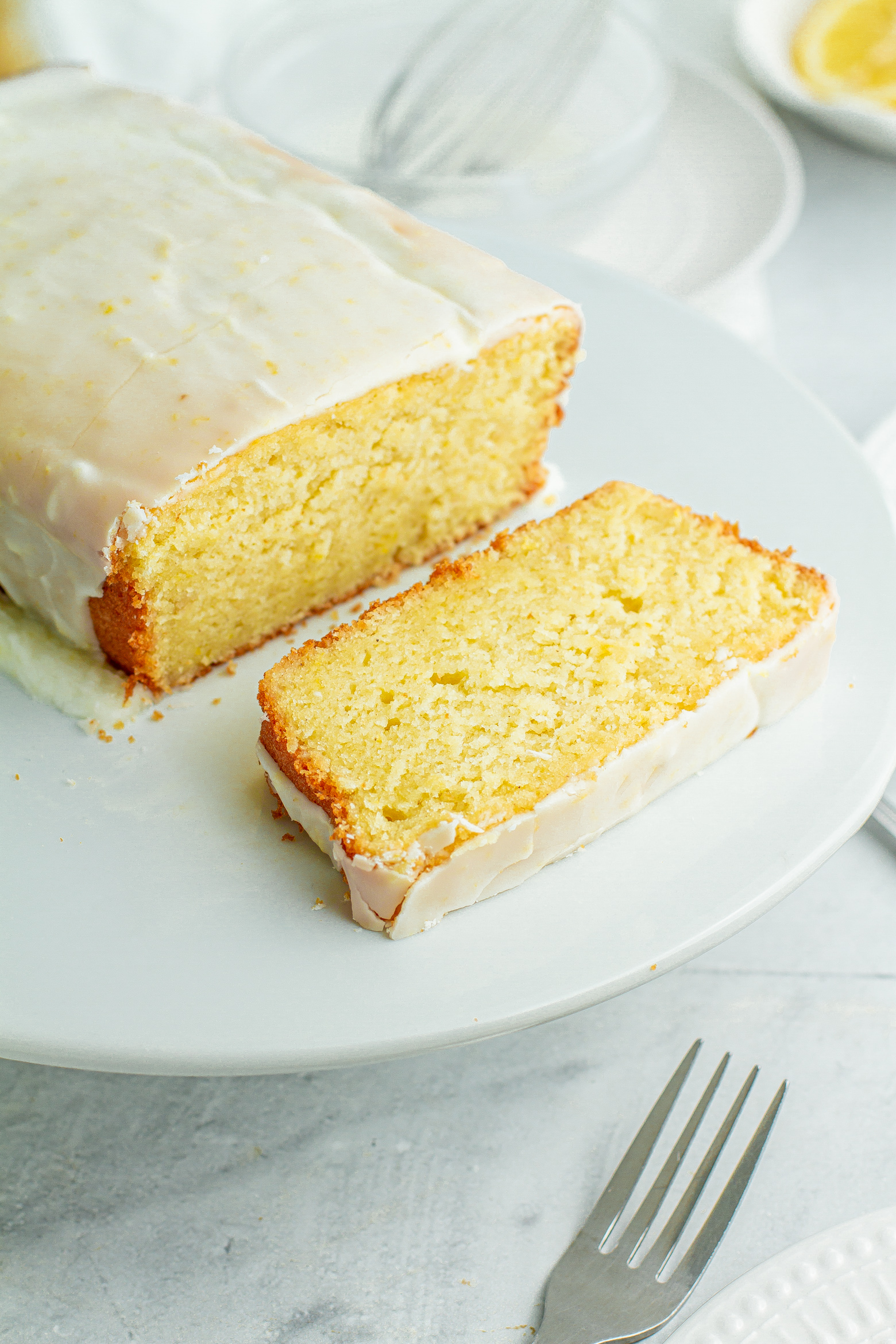 sliced lemon loaf pound cake