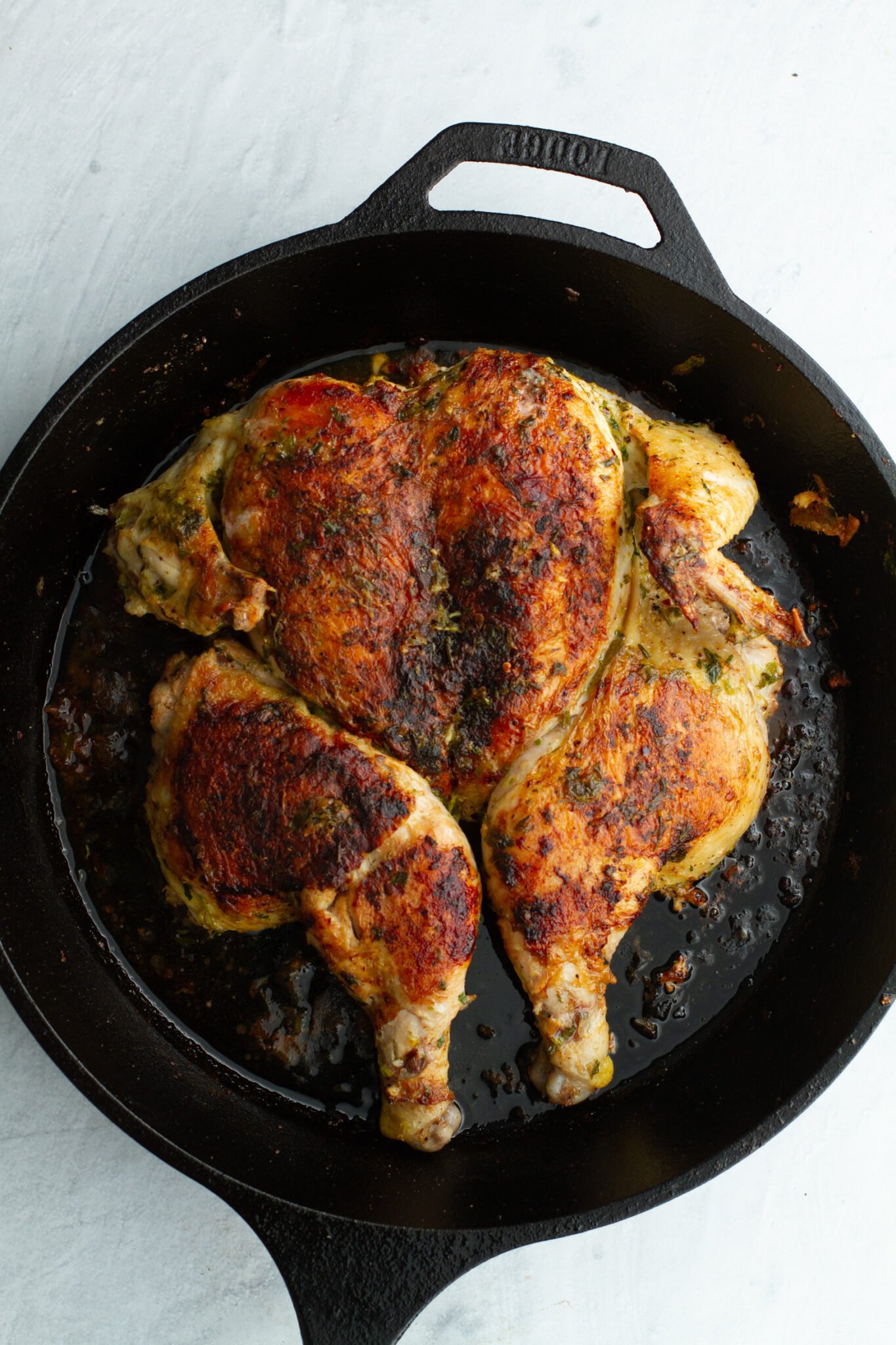 Oven Roasted Rosemary Garlic Brick Chicken | Meiko and The Dish