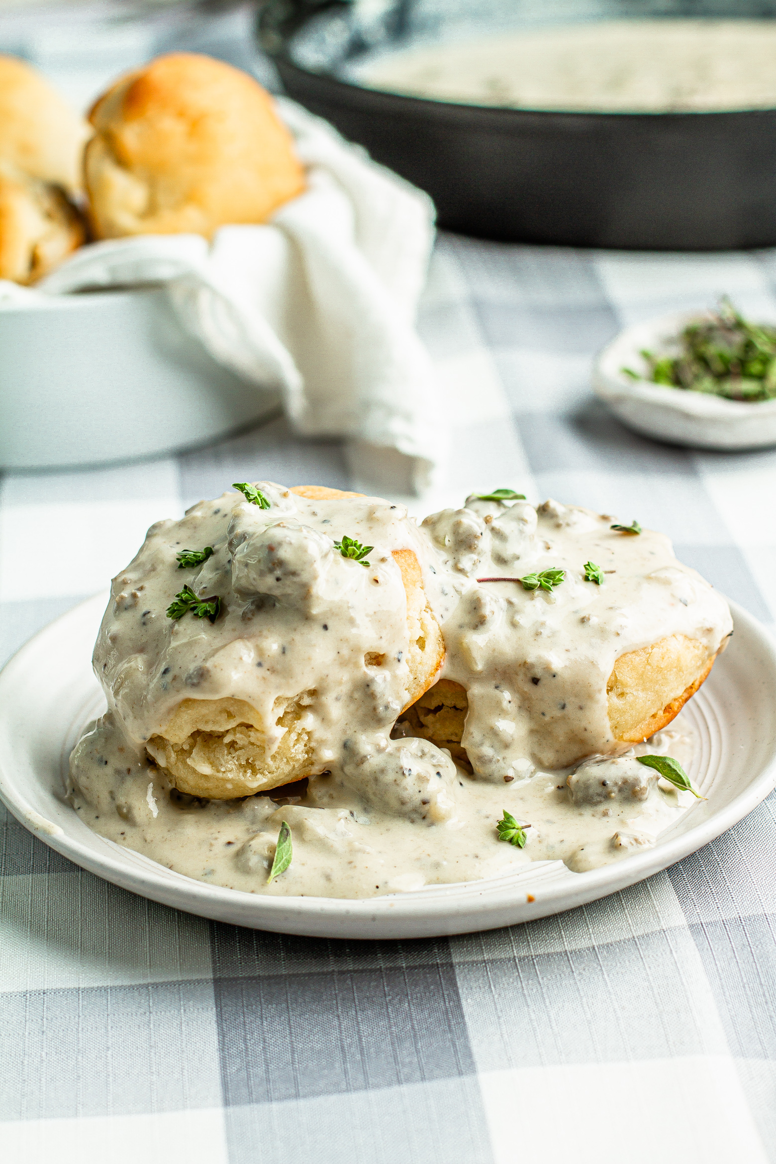 Biscuits & Gravy with Turkey Sausage Recipe | Meiko and The Dish