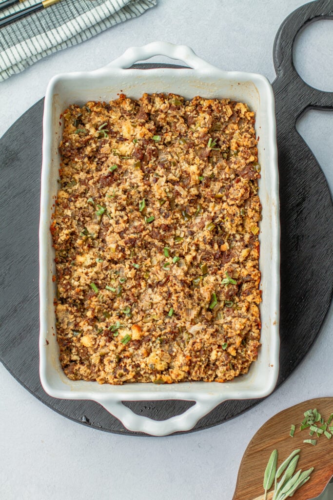 Cornbread Dressing {Auntie Rose's Southern Recipe} - Grandbaby Cakes