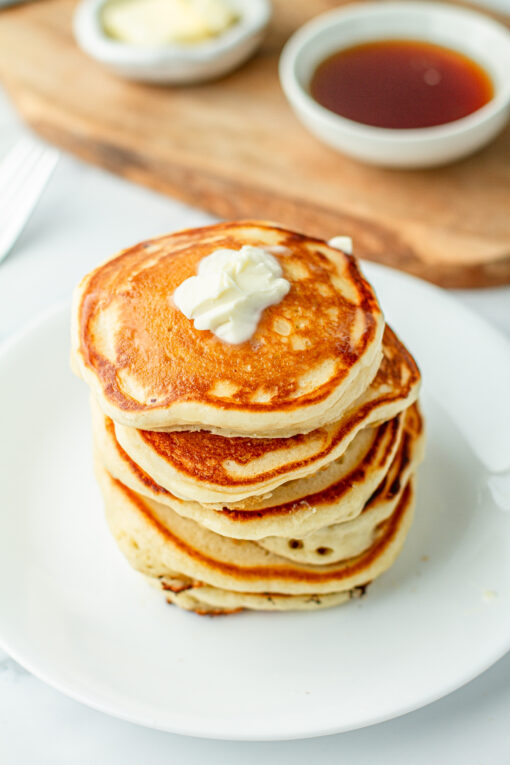 Fluffiest Crispy Edge Buttermilk Pancakes Recipe | Meiko and The Dish