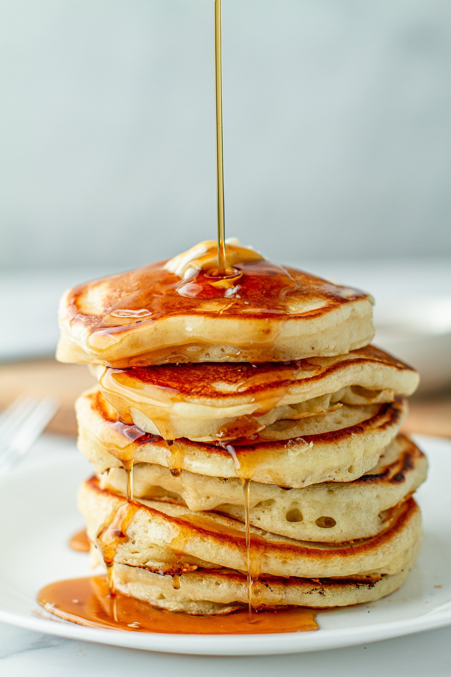 Fluffiest Crispy Edge Buttermilk Pancakes Recipe | Meiko and The Dish