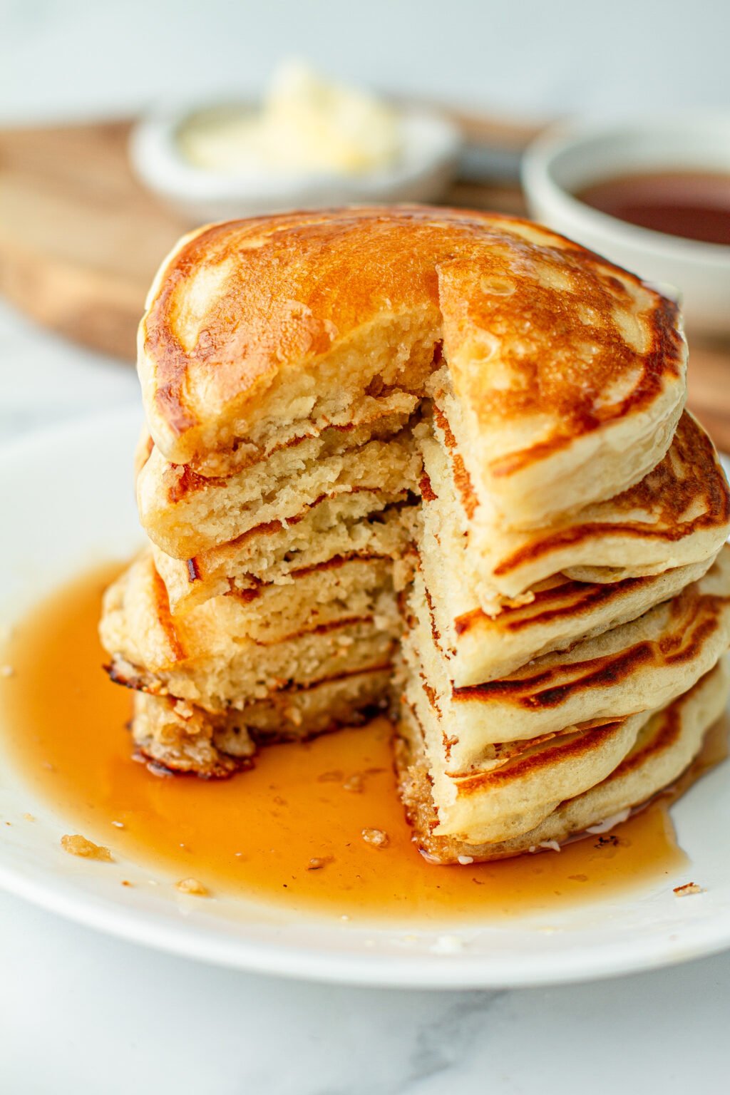 Fluffiest Crispy Edge Buttermilk Pancakes Recipe | Meiko and The Dish